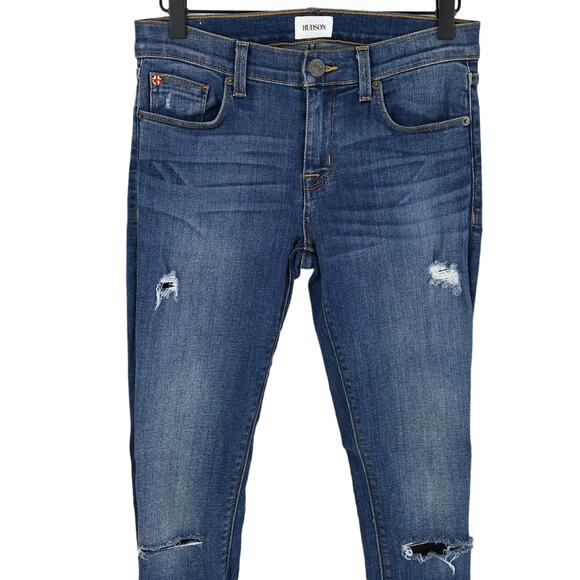 Hudson Krista Ankle S. Skinny W/ Raw Hem Denim Jeans Size 25 - Picture 2 of 7